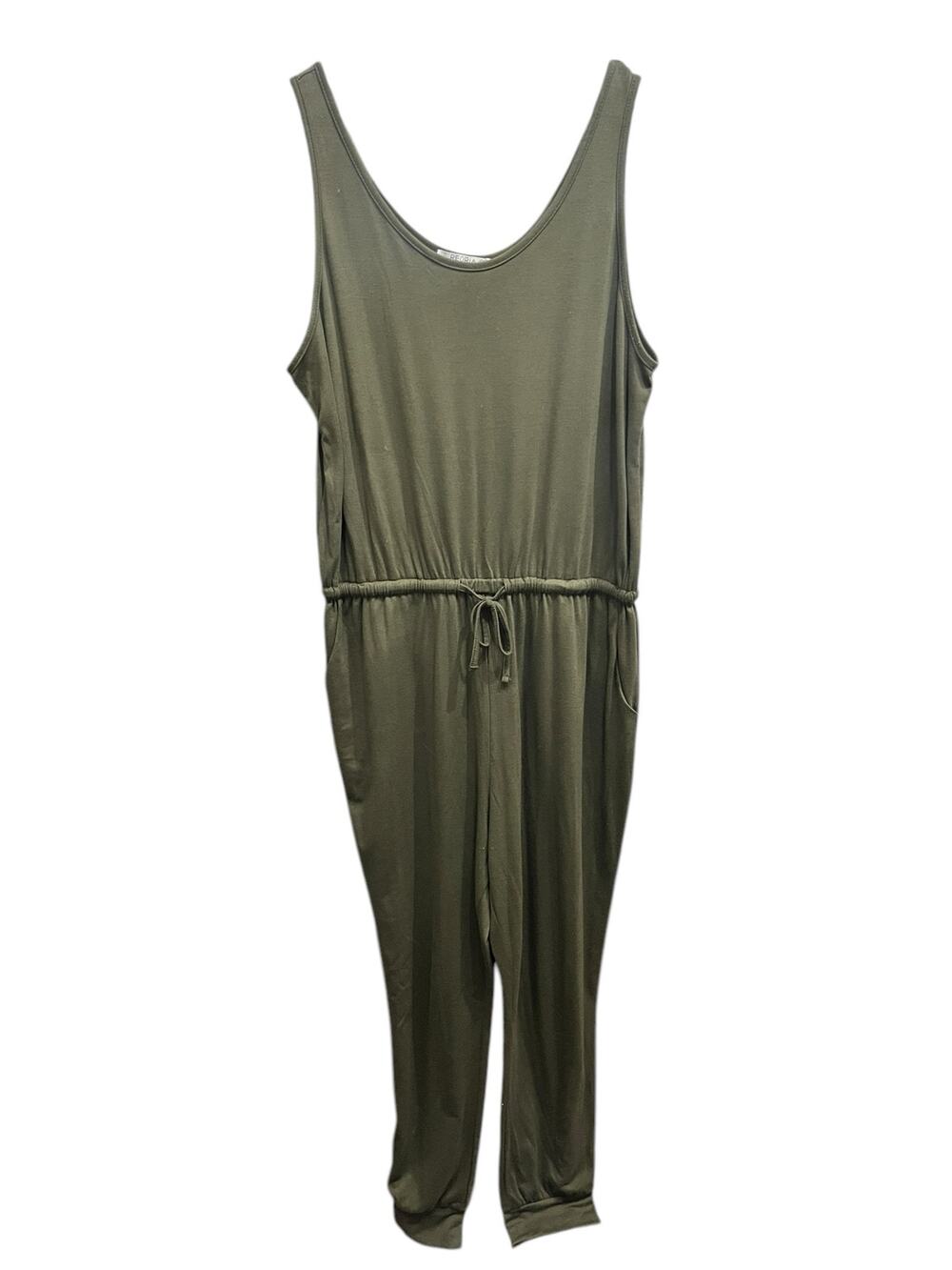 REORIA Olive Dark Green Tank/Jogger Jumper Cinched Waistline Drawstring SIZE XL